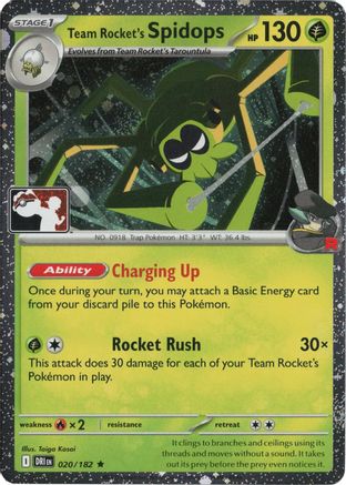 Team Rocket's Spidops (Cosmos Holo) 020/182  - Holofoil - Rare