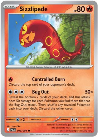 Sizzlipede 009  - Reverse Holofoil - Common