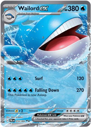 Wailord ex 016/084  - Holofoil - Double Rare