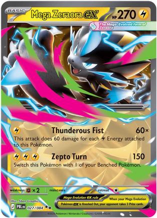 Mega Zeraora ex 027/084  - Holofoil - Double Rare