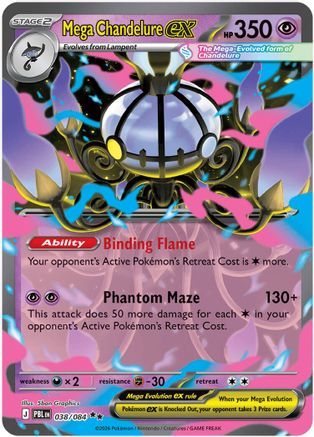 Mega Chandelure ex 038/084  - Holofoil - Double Rare