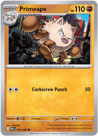 Primeape 043  - Reverse Holofoil - Common