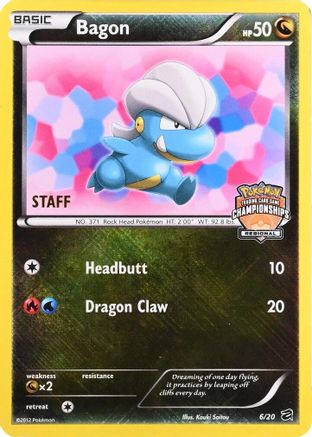 Bagon (Regional Championships) [Staff] 006/20  - Holofoil - Promo
