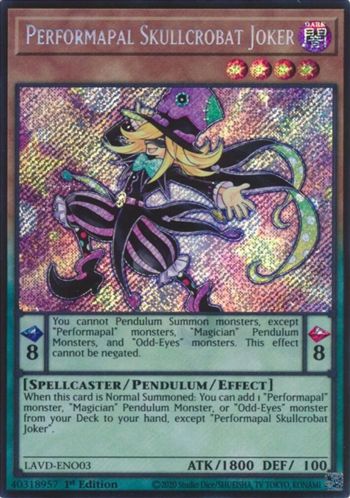 Performapal Skullcrobat Joker (Secret Rare) (LAVD-ENO03) - Secret Rare