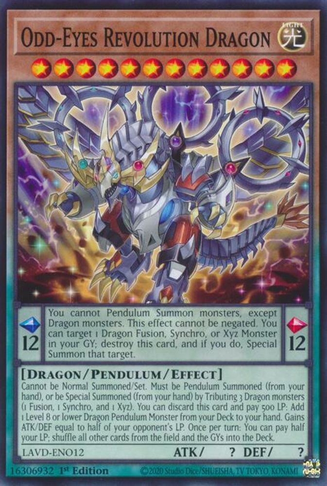 Odd-Eyes Revolution Dragon (LAVD-ENO12) - Common