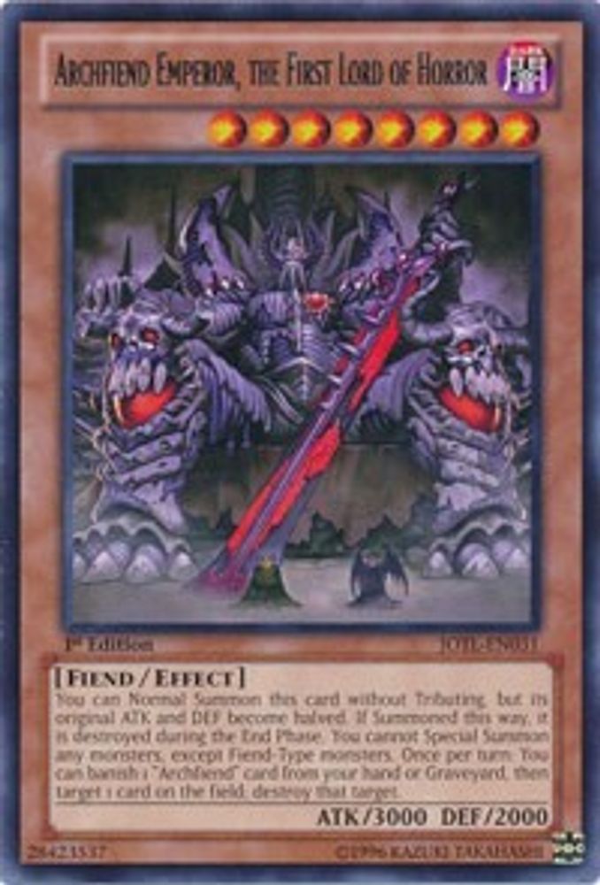 Archfiend Emperor, the First Lord of Horror (JOTL-EN031) - Rare