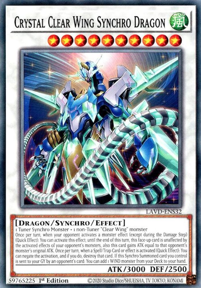 Crystal Clear Wing Synchro Dragon (LAVD-ENS32) - Common