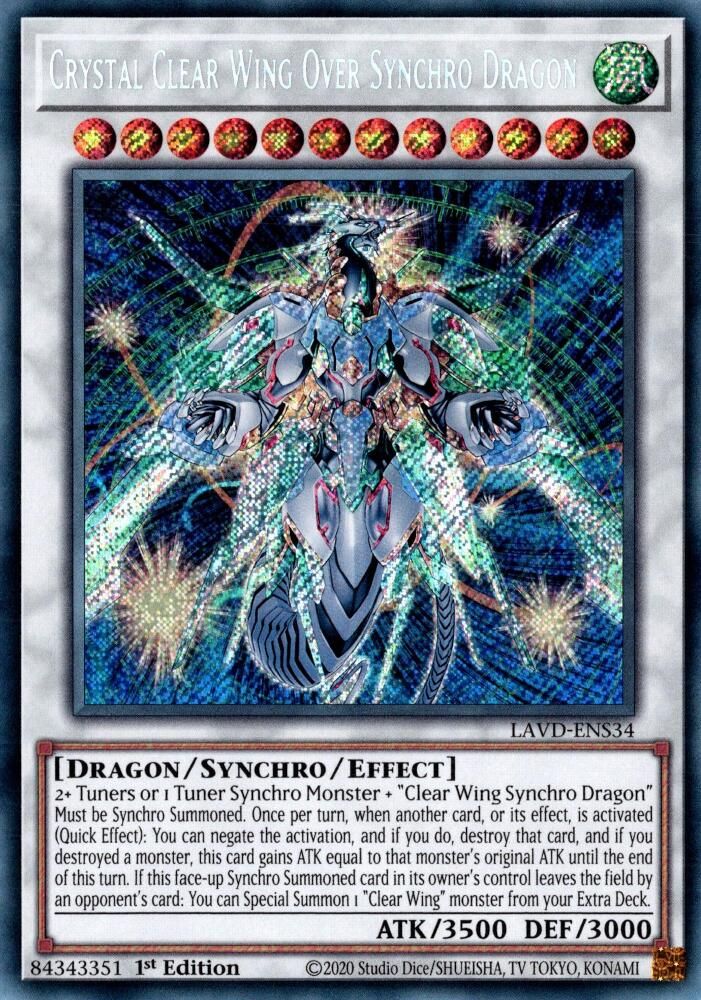 Crystal Clear Wing Over Synchro Dragon (LAVD-ENS34) - Secret Rare