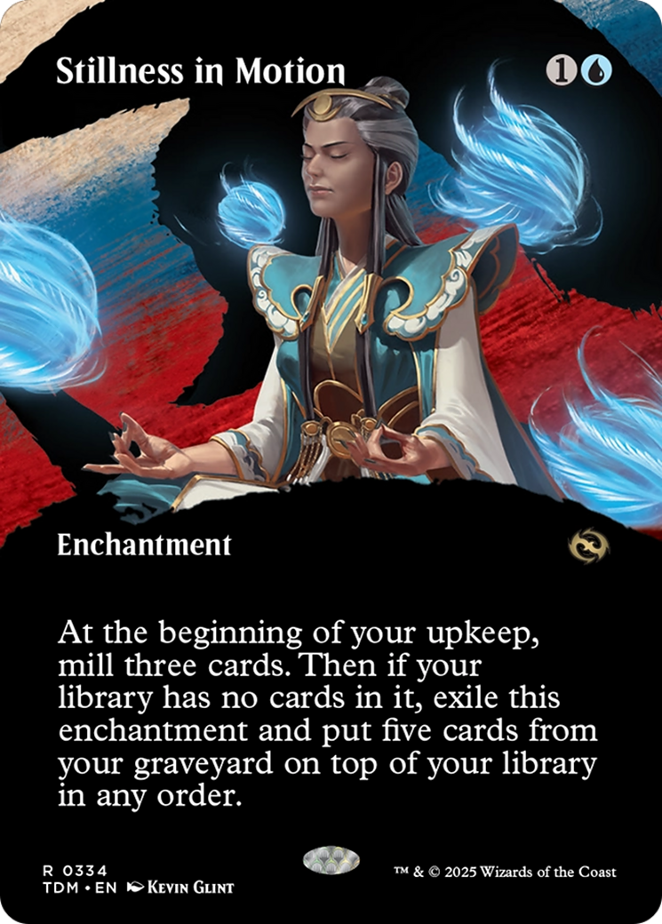 Stillness in Motion (Borderless) (TDM-334) - Tarkir: Dragonstorm: (Showcase, enchantment) (Borderless)