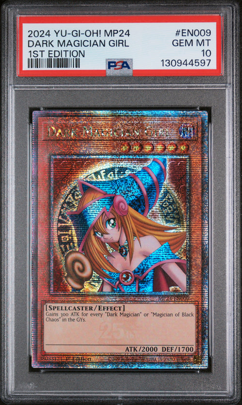 Yugioh - PSA 10 - Dark Magician Girl - Quarter Century Secret Rare - MP24