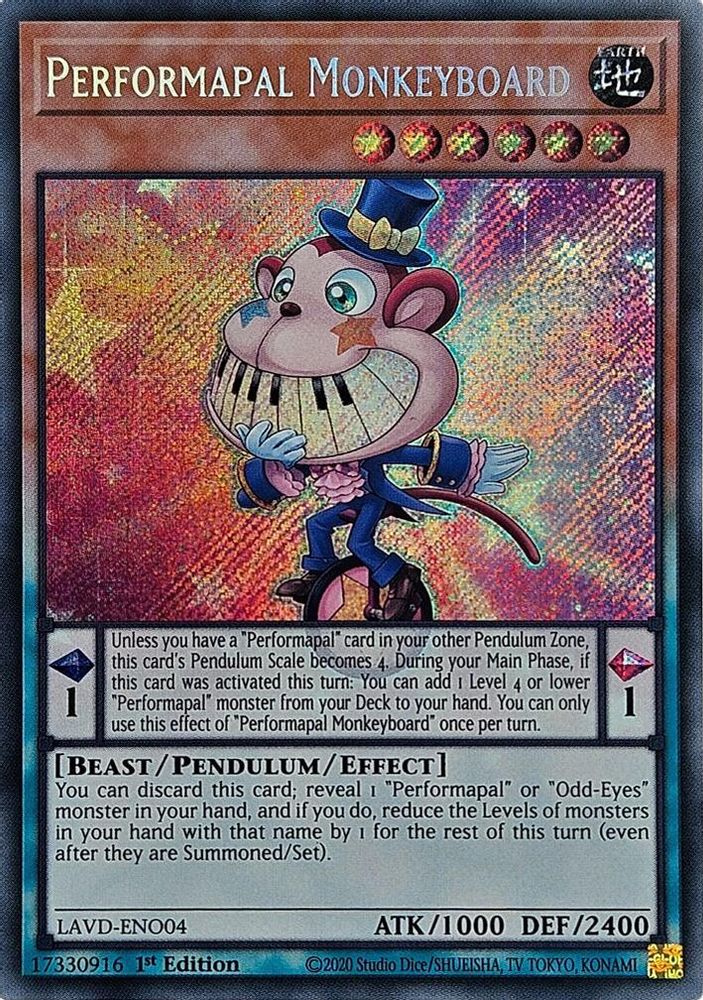 Performapal Monkeyboard (Secret Rare) (LAVD-ENO04) - Secret Rare