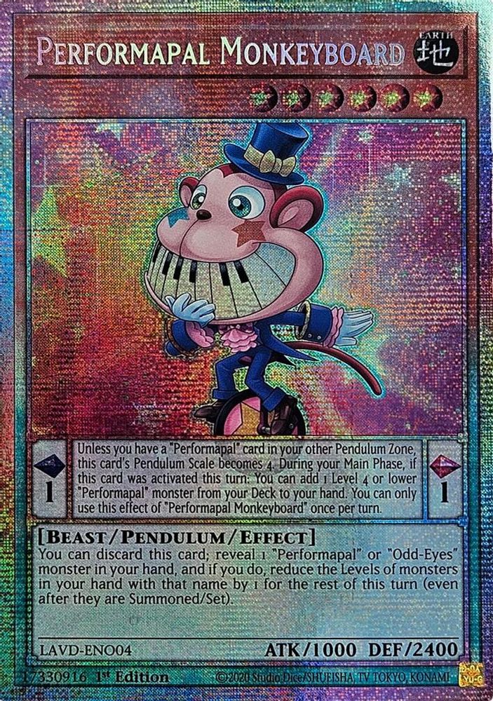 Performapal Monkeyboard (Starlight Rare) (LAVD-ENO04) - Starlight Rare