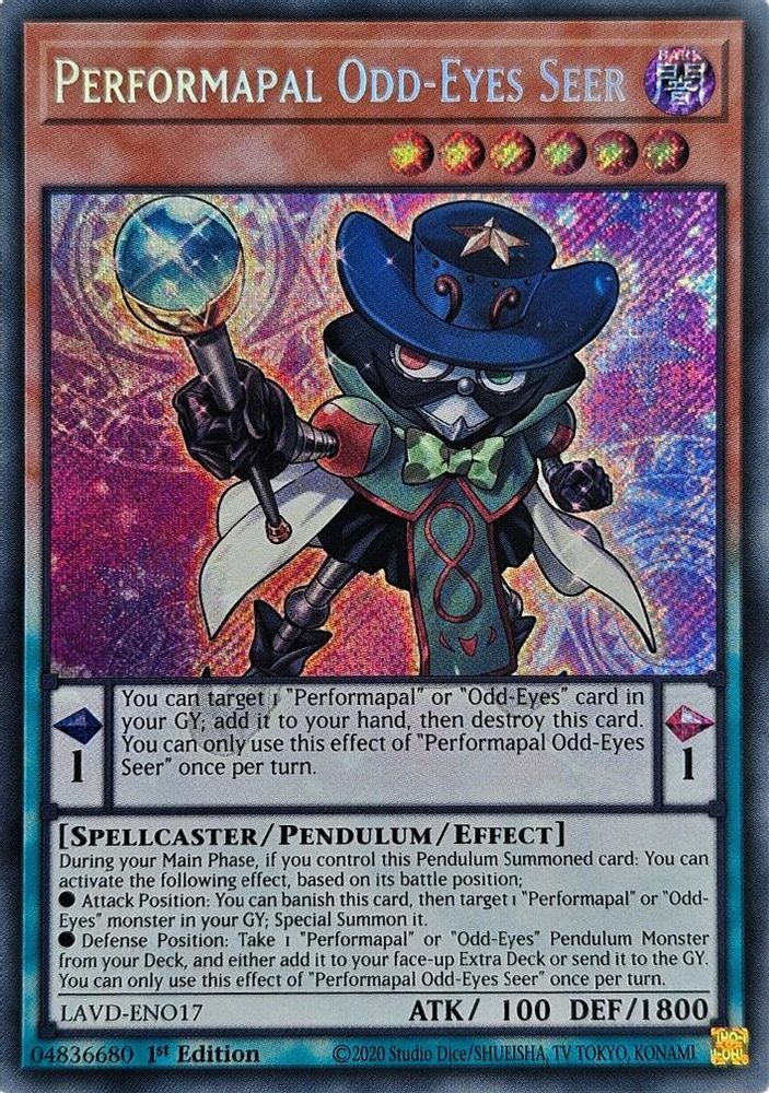 Performapal Odd-Eyes Seer (Secret Rare) (LAVD-ENO17) - Secret Rare