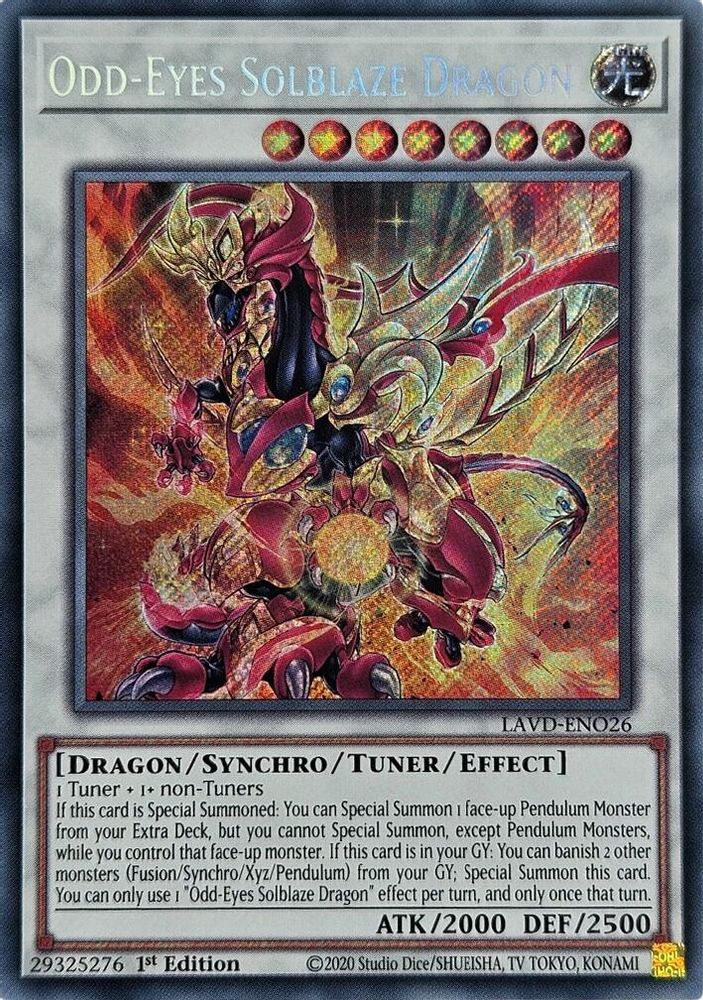 Odd-Eyes Solblaze Dragon (Secret Rare) (LAVD-ENO26) - Secret Rare