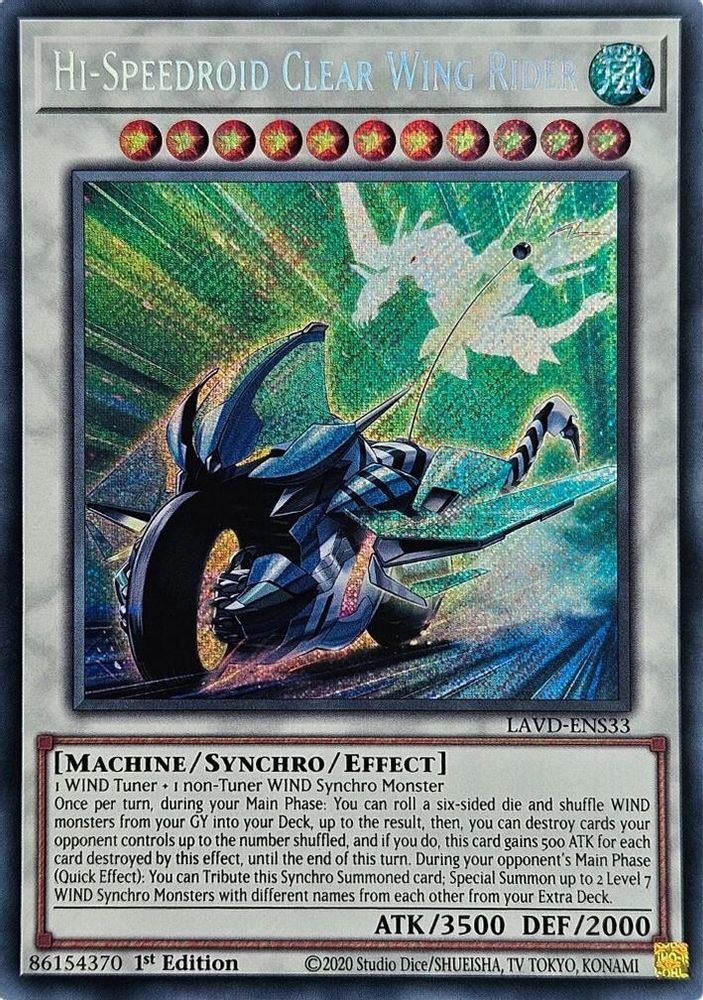 Hi-Speedroid Clear Wing Rider (Secret Rare) (LAVD-ENS33) - Secret Rare