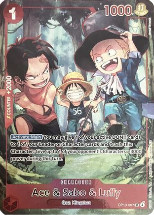 Ace & Sabo & Luffy (English Version 3rd Anniversary Set) (OP13-007) - Super Rare