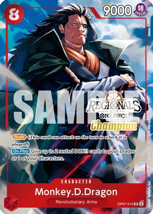 Monkey.D.Dragon (Regionals Champion Card Set 26-27 Vol.2) (OP07-015) - Super Rare