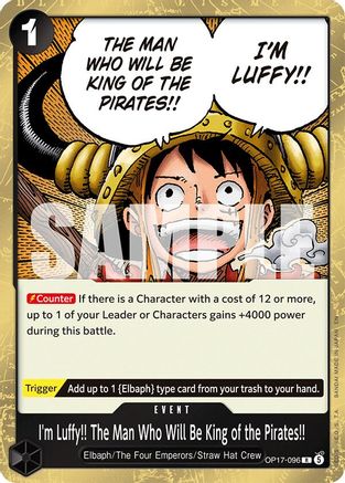 I'm Luffy!! The Man Who Will Be King of the Pirates!! (OP17-096) - Rare