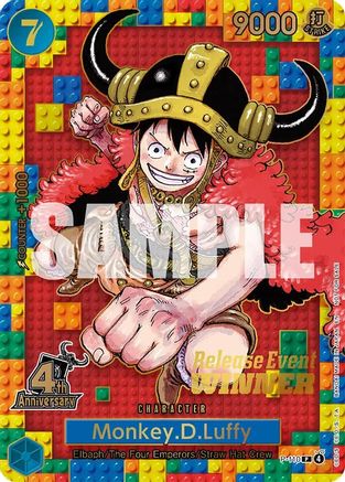 Monkey.D.Luffy (4th Anniversary) (Winner) (P-110) - Promo