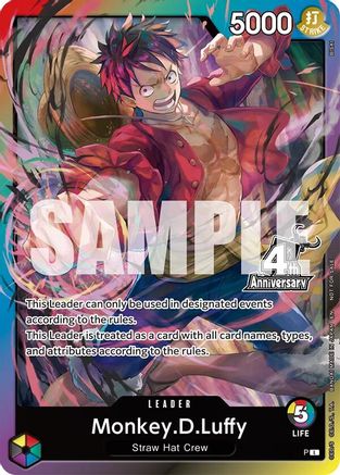 Monkey.D.Luffy (4th Anniversary Leader Card) - Leader
