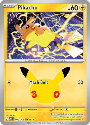 Pikachu 030/128  - Holofoil - None