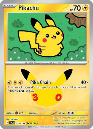 Pikachu 034/128  - Holofoil - None