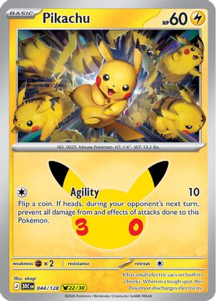 Pikachu 044/128  - Holofoil - None