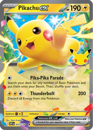 Pikachu ex 053/128  - Holofoil - Double Rare