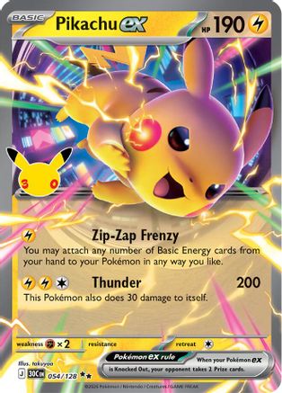 Pikachu ex 054/128  - Holofoil - Double Rare