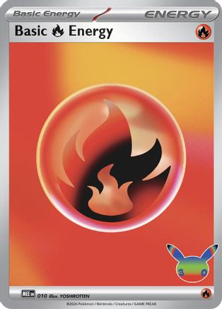 Basic Fire Energy (30th Celebration) 010  - Holofoil - Futuristic Rare