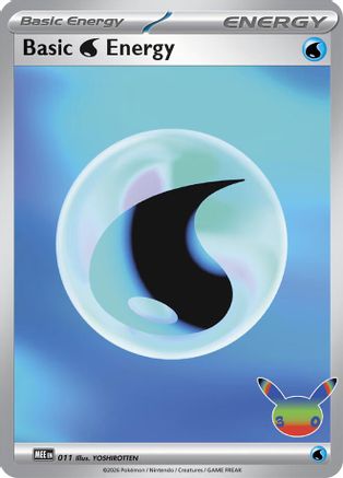 Basic Water Energy (30th Celebration) 011  - Holofoil - Futuristic Rare