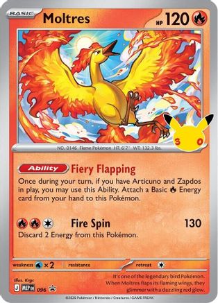 Moltres (30th Celebration) 096  - Holofoil - Promo