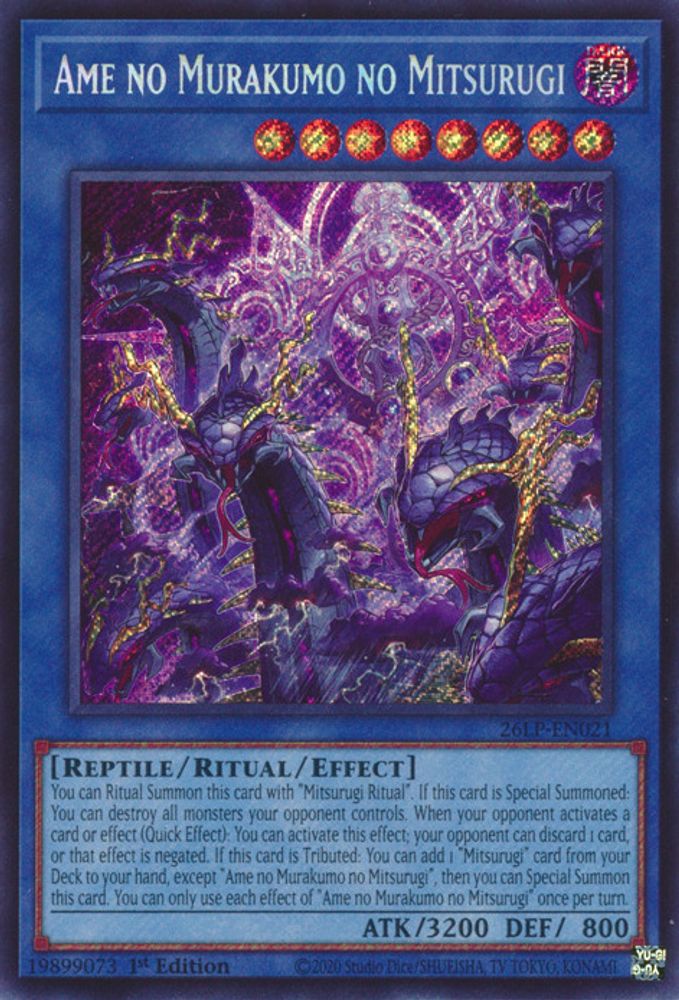 Ame no Murakumo no Mitsurugi (Secret Rare) (26LP-EN021) - Secret Rare