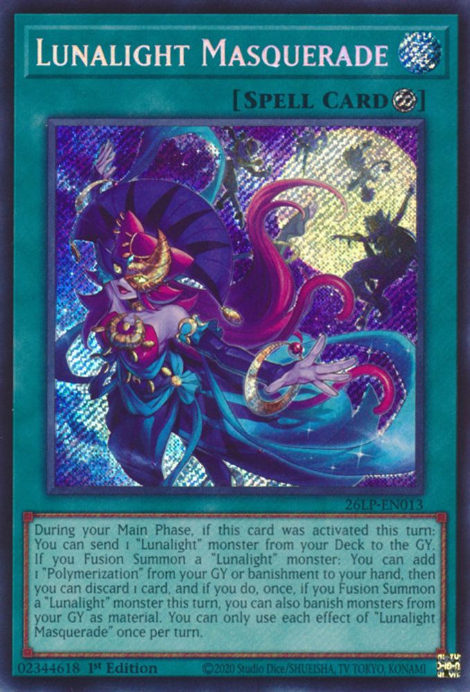 Lunalight Masquerade (Secret Rare) (26LP-EN013) - Secret Rare
