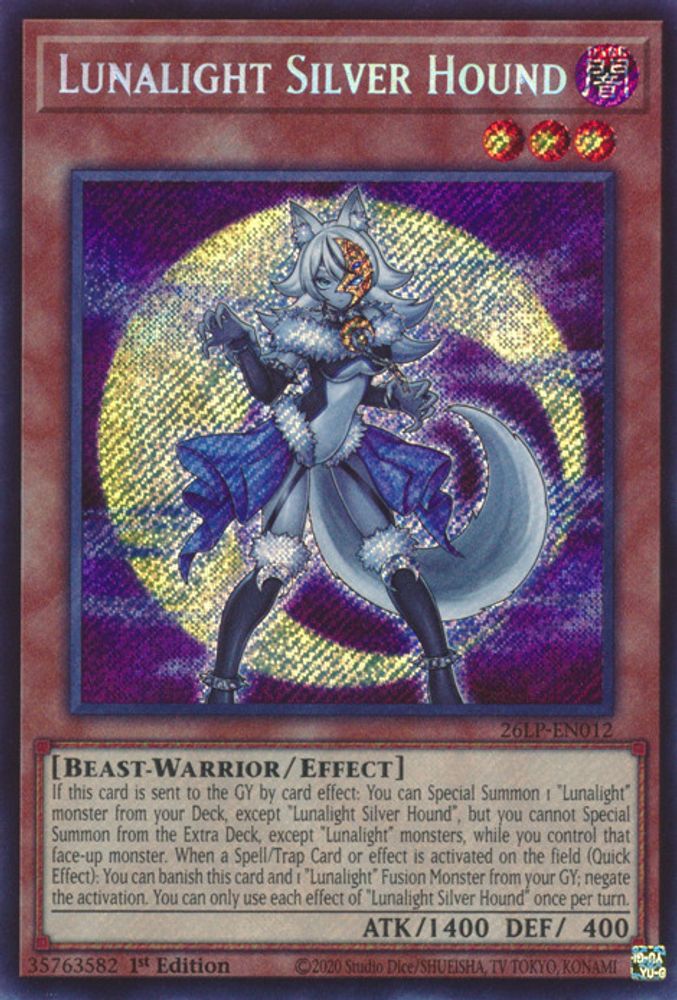 Lunalight Silver Hound (Secret Rare) (26LP-EN012) - Secret Rare