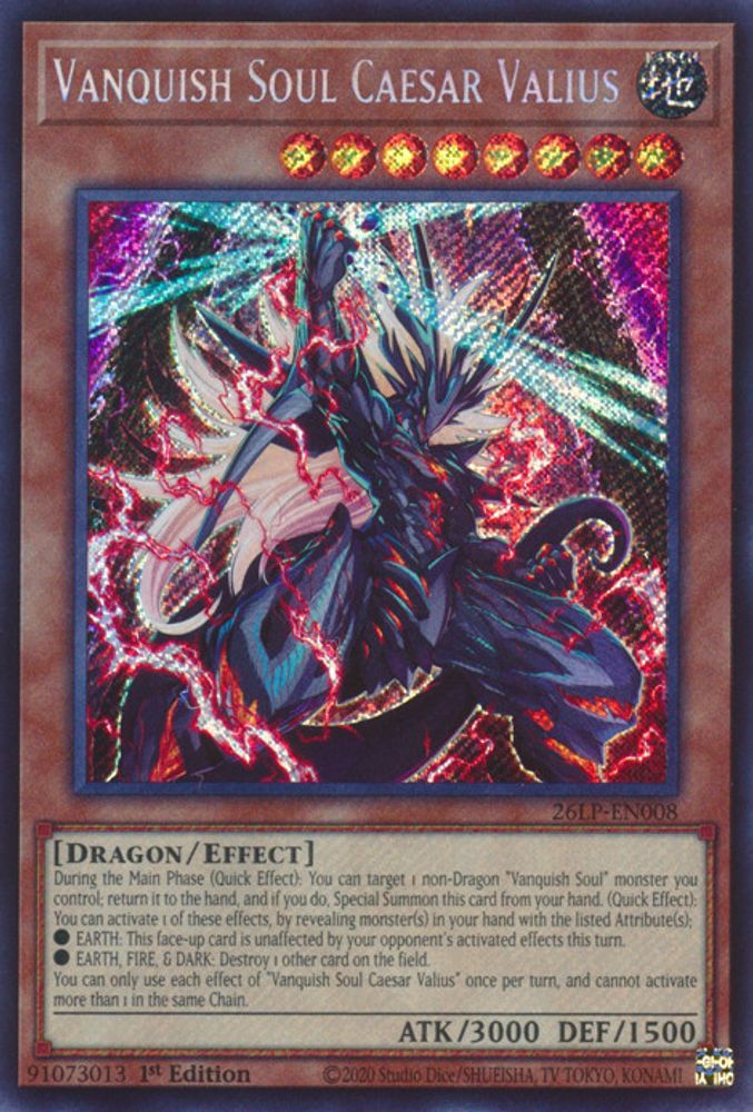 Vanquish Soul Caesar Valius (Secret Rare) (26LP-EN008) - Secret Rare