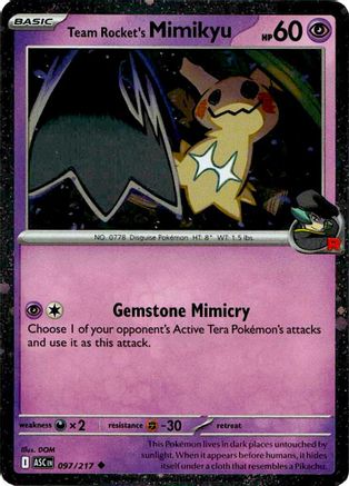 Team Rocket's Mimikyu (Cosmos Holo) 097/217  - Holofoil - Uncommon