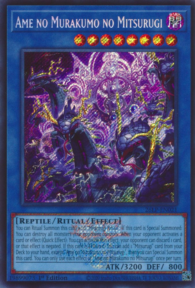 Ame no Murakumo no Mitsurugi (Emblazoned Secret Rare) (26LP-EN021) - Secret Rare