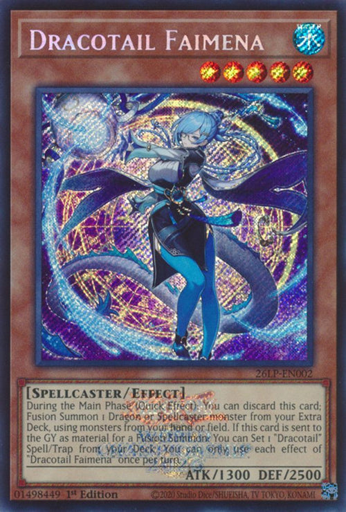Dracotail Faimena (Emblazoned Secret Rare) (26LP-EN002) - Secret Rare