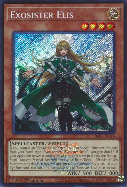 Exosister Elis (Emblazoned Secret Rare) (26LP-EN016) - Secret Rare