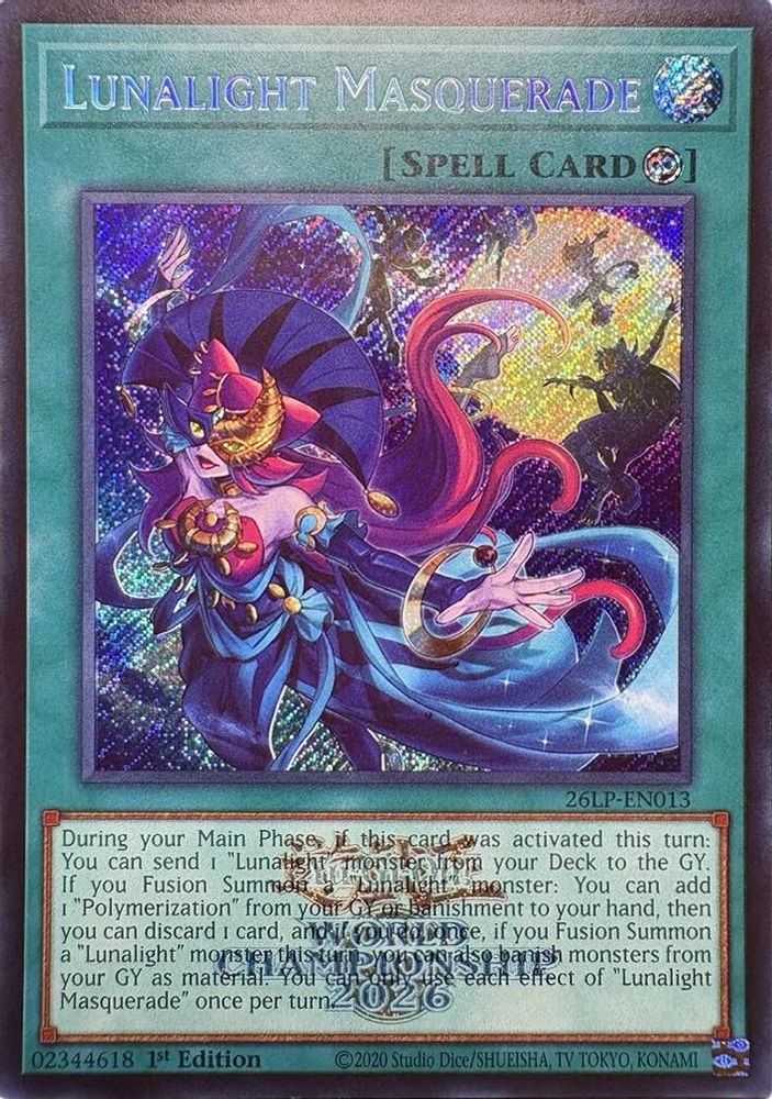 Lunalight Masquerade (Emblazoned Secret Rare) (26LP-EN013) - Secret Rare