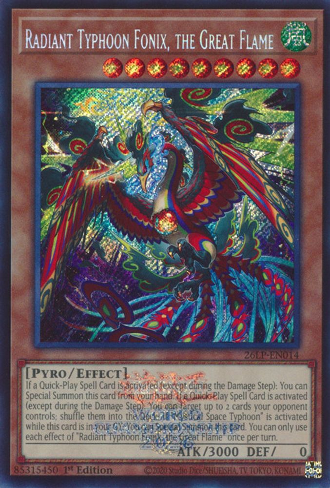 Radiant Typhoon Fonix, the Great Flame (Emblazoned Secret Rare) (26LP-EN014) - Secret Rare