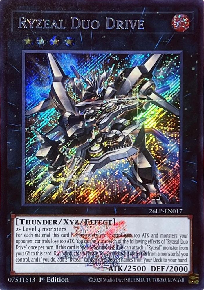 Ryzeal Duo Drive (Emblazoned Secret Rare) (26LP-EN017) - Secret Rare