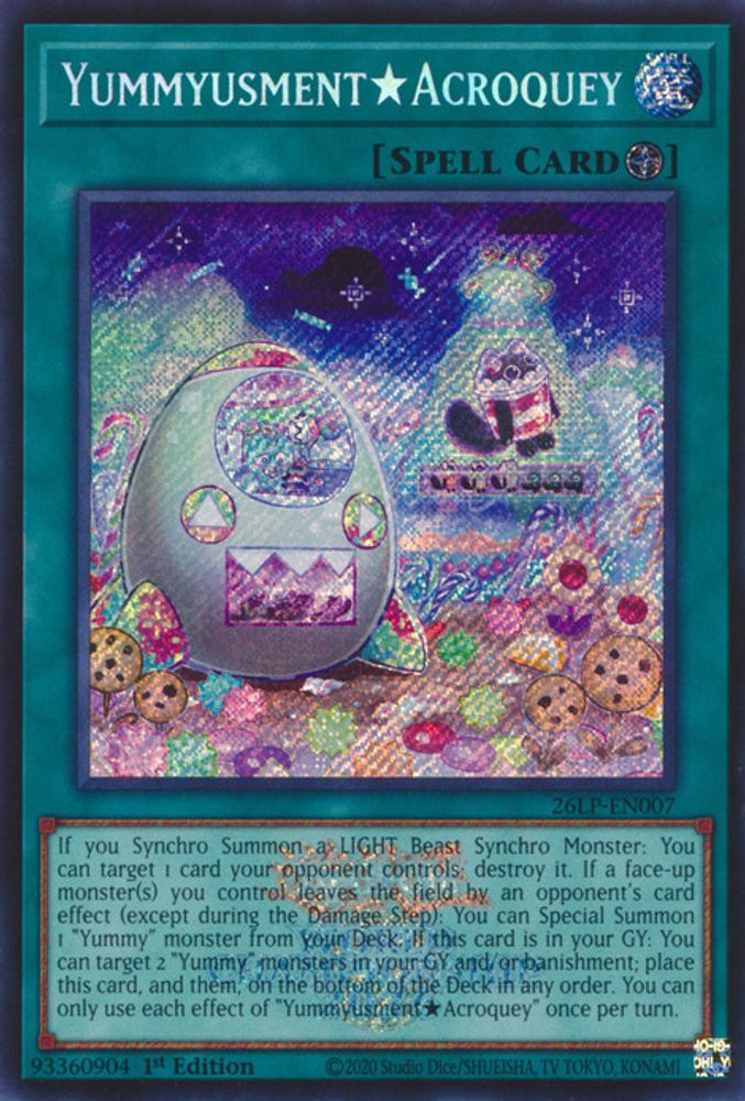 YummyusmentAcroquey (Emblazoned Secret Rare) (26LP-EN007) - Secret Rare