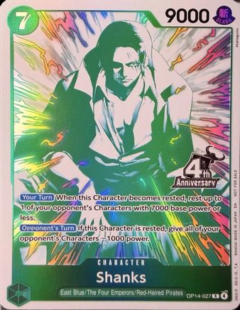Shanks (4th Anniversary Treasure Campaign Pack) (OP14-027) - Rare