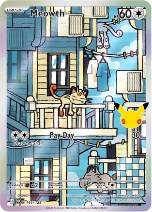 Meowth 144/128  - Holofoil - Illustration Rare