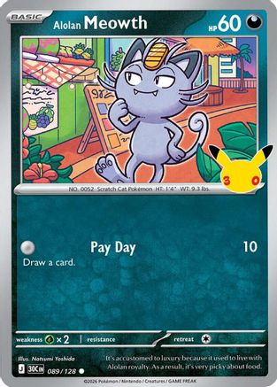Alolan Meowth 089/128  - Holofoil - Common