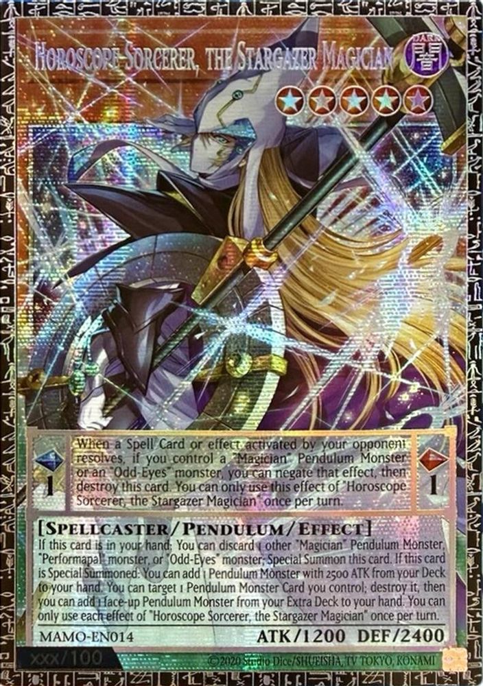 Horoscope Sorcerer, the Stargazer Magician (GMR) (MAMO-EN014) - Grand Master Rare