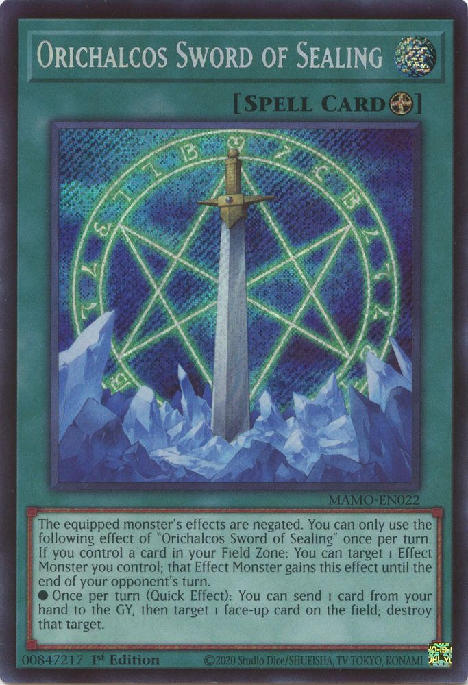 Orichalcos Sword of Sealing (Secret Rare) (MAMO-EN022) - Secret Rare