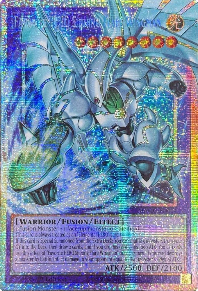 Favorite HERO Shining Flare Wingman (Starlight Rare) (Extended Art) (MAMO-EN004) - Starlight Rare